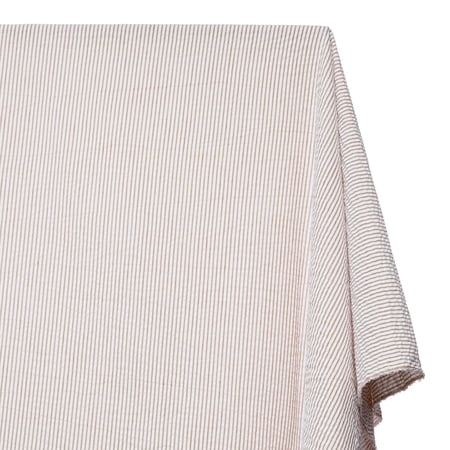 Seersucker Fabric Lightweight Cotton Stripe Yarn Dyed 58" Wide By The Yard & Wholesale - Khaki (1 Yard)