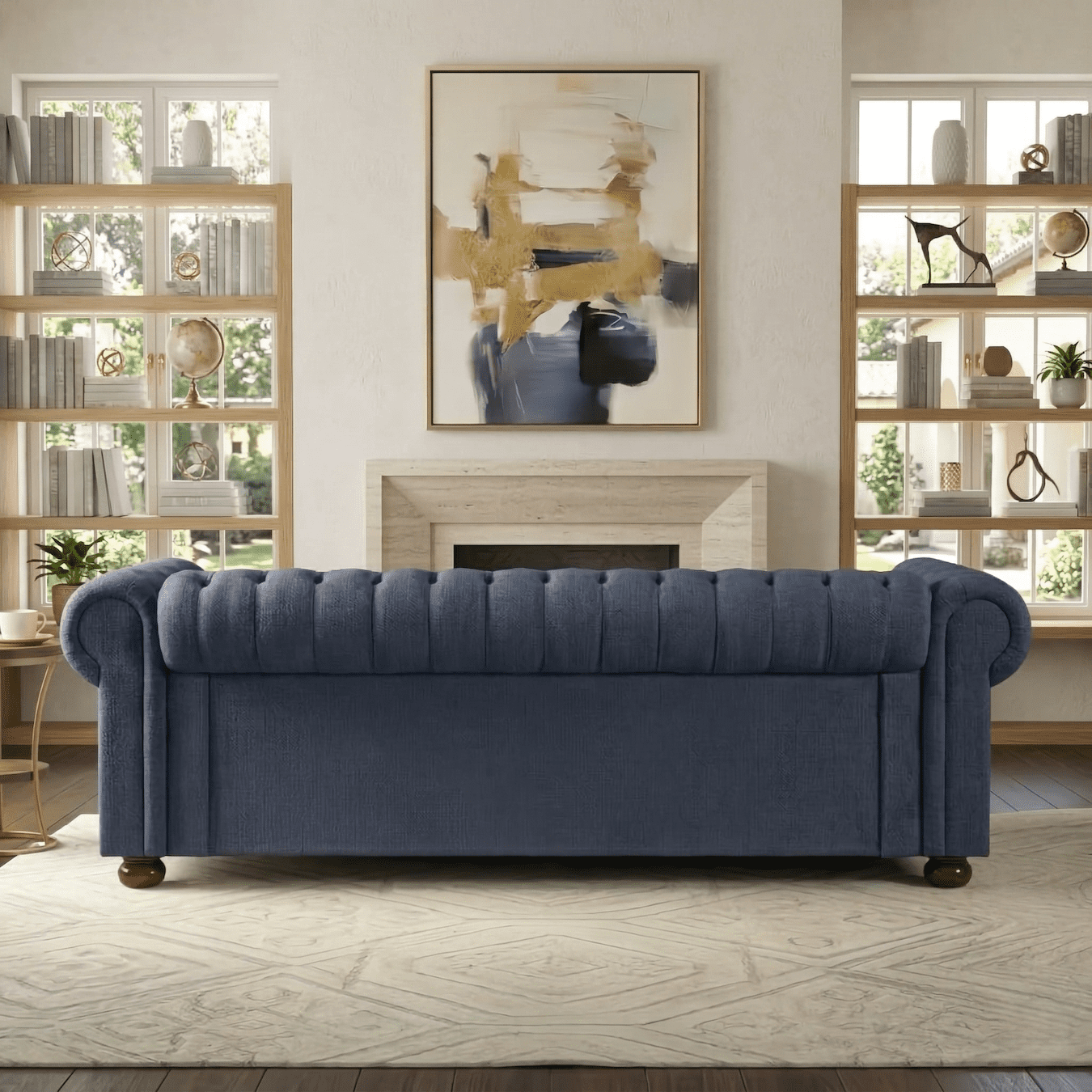 Xiweot Classic Chesterfield Sofa, Mid Century Modern Couch with Deep Seat for Living Room, Office & Apartment