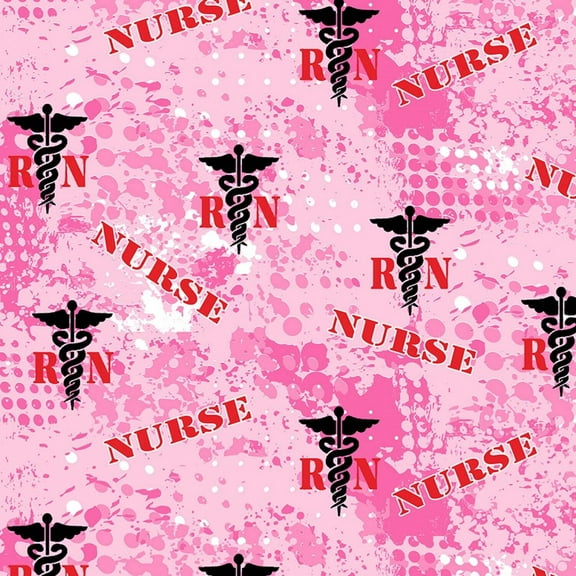 Nurse Tossed Camo Pink Cotton Fabric
