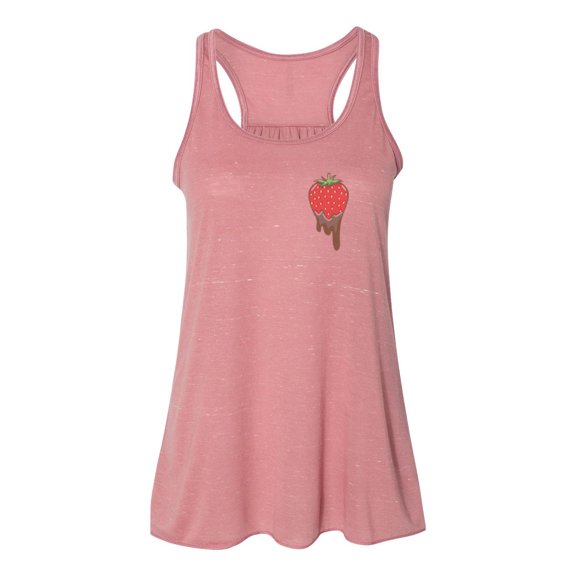 "Strawberry Tank Top, Chocolate Strawberry, Racerback, Soft Bella Canvas, Strawberry Shirt, Gift For Her, Muscle Tank, Strawberry Lover, Gym, Mauve Marble, SMALL"