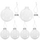 thumbnail image 3 of GOOHOCHY 6 bolas navideñas de plástico de 8 cm, esferas planas transparentes, rellenables, para colgar, para manualidades, decoración de bodas y árboles de Navidad., 3 of 8