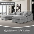 thumbnail image 3 of The Magic Home 5-Seater Cloud Modular U-Shaped Linen Sectional Sofa, Gray, 3 of 13