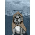 thumbnail image 2 of Barruf 18x24 Black Ornate Wood Framed with Double Matting Museum Art Print Titled - English Bulldog with Stonehenge, 2 of 4