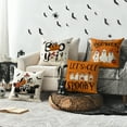 thumbnail image 5 of Sm:)e Lets Get Spooky Jack-O'-Lantern Truck Ghost Halloween Throw Pillow Cover 16x16 Inch Decorative Outdoor Cushion Covers Set of 4, Orange, 5 of 7