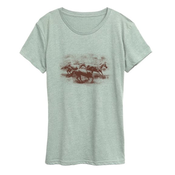 Instant Message - Horses Running Short Sleeve Graphic T-Shirt