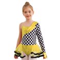 thumbnail image 1 of YiZYiF Race Car Driver Tutu Dress For Girls Long Sleeve Checkered Racer Jumpsuit Racing Unitard Gold 6, 1 of 5
