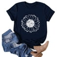 thumbnail image 2 of outfmvch t shirts for women casual printing short sleeves loose t-shirt womens tops shirts for women navy, 2 of 5