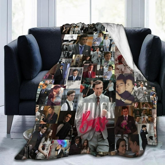 Chuck Bass Fleece Blanket for Couch - Throw Blanket Lightweight Ed Westwick Merch Super Soft Cozy Luxury Bed Blanket Microfiber and Throws for Sofa