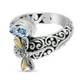 thumbnail image 6 of DEVATA Sterling Silver & 18K Gold Dragonfly Blue Topaz Birthstone Bypass Ring Women (SIZE 07), 6 of 7