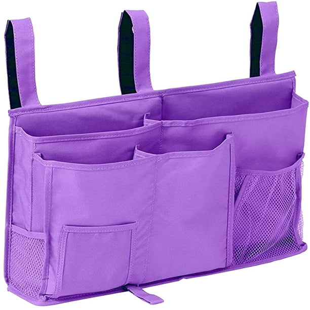 Bolsa de almacenamiento para mesita de noche, soporte para botellas de vino, soporte para botellas con 3 correas de gancho Púrpura