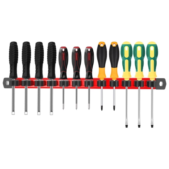 Magnetic Screwdriver Organizer Rail 12 Clips Aluminum Magnetic Wrench Holder Tool Box Organizer for Professional and DIY Enthusiast