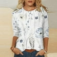 thumbnail image 2 of EGNMCR Summer Tops for Women Fashion Short Sleeve Crew Neck Printed Casual Loose Soft T-Shirt Pullover Blouse Tops Spring/Summer Sale Clearance, 2 of 5