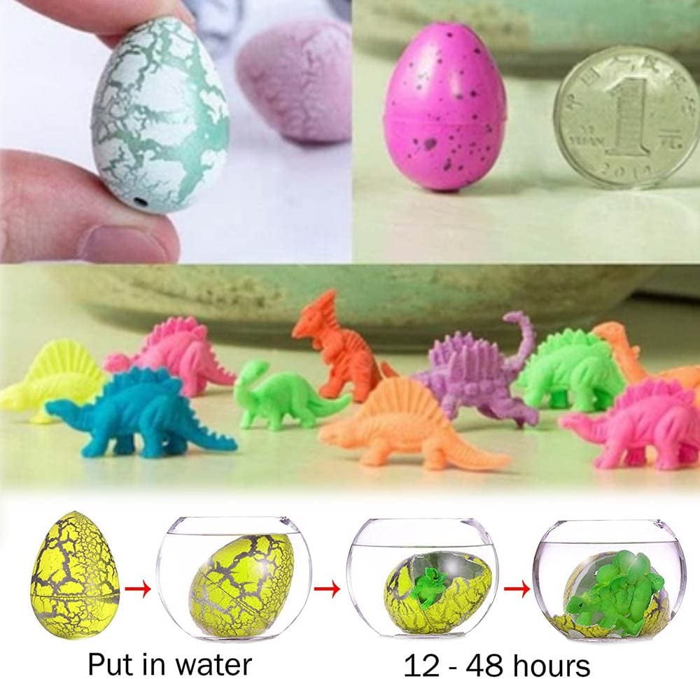  60 Pack Dinosaur Eggs Hatching Halloween Treats Gifts Bags,  Dino Egg Grow in Water Crack with Assorted Color Hunting Game Birthday  Party Favors for Toddler Kids 3-10 Boys Girls Goodie Bag