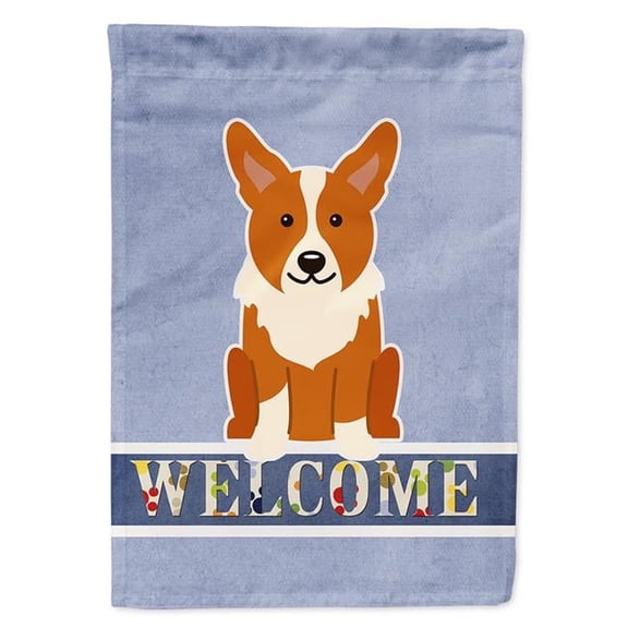 Caroline's Treasures BB5681GF Corgi Welcome Flag Garden Size , Small, multicolor