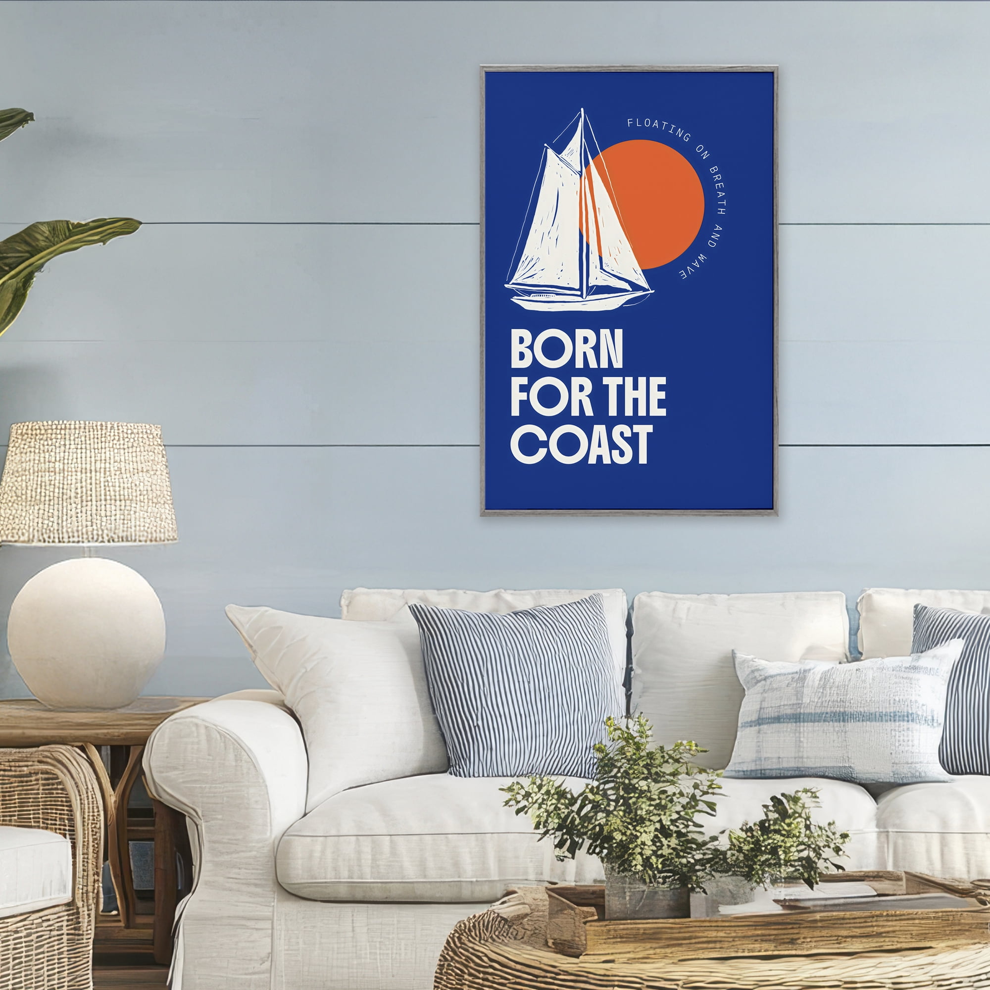 Stupell Industries Born For The Coast Gray Framed Giclee Art, design by Creative Studio