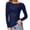 Dark Blue, variant on See-through Mesh Bottoming Tops Women O-Neck Long Sleeve Slim Fit Shirt Clear Sun Protection Gauze Tops