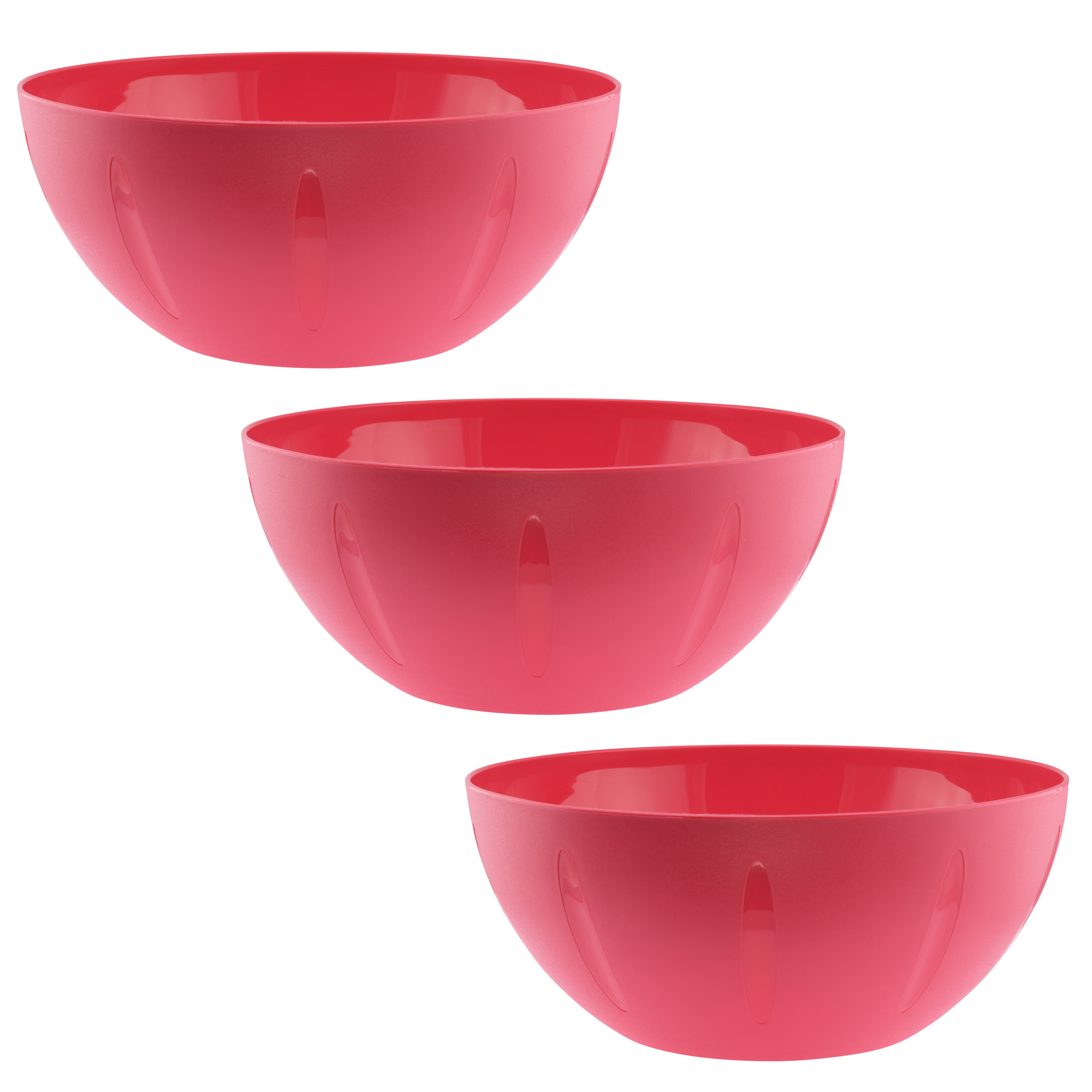 Clear Pack of 3 Plastic Salad Bowls/Serving Bowls/Kitchen Bowls Set 60oz 