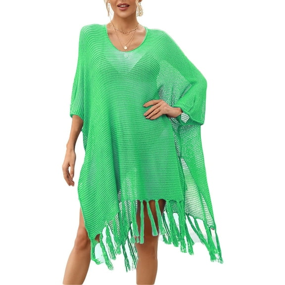 Jesscasday Hollow out Bathing Suit Cover Up for Women Loose Beach-Dress Swimsuit Cover Up