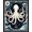 Navy Blue Cream, Pattern 2, variant on ODIKA Navy Nautical Symmetrical Octopus Tentacle Wave Border Animals Non-Slip Chair-Friendly Floor for Dining Room, Under Table, Office
