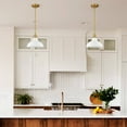 thumbnail image 3 of Claxy 11" Gold Pendant Light with Barn Milk Glass Shade Adjustable Height, 3 of 7