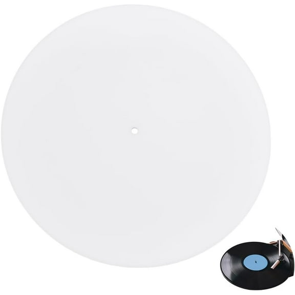 Acrylic Turntable Mats for Vinyl Player Record Platter Slipmat White Platters Mats for for Vinyl Records 30cm Dimaeter