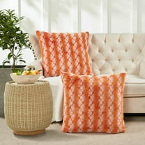 Home Soft Things Ballys Faux Fur 2 Piece Throw Pillow Cover Set - Burnt Orange - 26" x 26"
