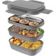 thumbnail image 1 of Bento Box - Fiambrera para adultos. 3 contenedores de almuerzo apilables para adultos/niños lin, 1 of 5