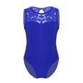 thumbnail image 3 of YEAHDOR Kids Girls Lace Back Ballet Dance Gymnastics Camisole Leotard Sports Tank Tops Dancewear Blue 5-6, 3 of 7