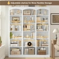 thumbnail image 5 of Homfa 18-Cube Bookcase and Bookshelves, 71.2" Triple Width 6 Tier Freestanding Arch Library Cabinet for Home Office Living Room, White Bark Texture, 5 of 9