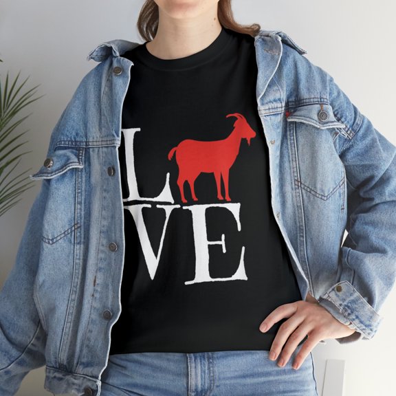 I Love Goats With Red Goat T-Shirt