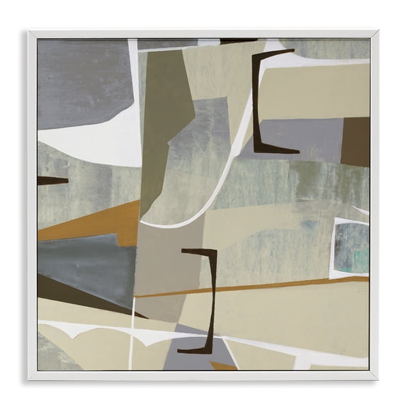 Stupell Industries Mid-Century Retro Geometric Composition White Framed Giclee Art, 24 x 24, by Liz Jardine