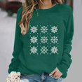 thumbnail image 6 of Jsaierl Merry Christmas Sweatshirts Womens Funny Snowflake Graphic Sweatshirt Ladies Soft Pullover Round Neck Holiday Long Sleeve Tops S-2XL, 6 of 6