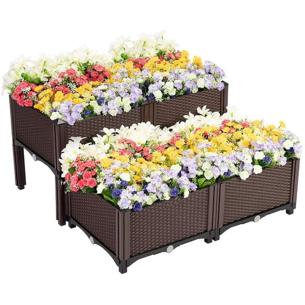 vivohome Elevated Plastic Raised Garden Bed Planter Kit