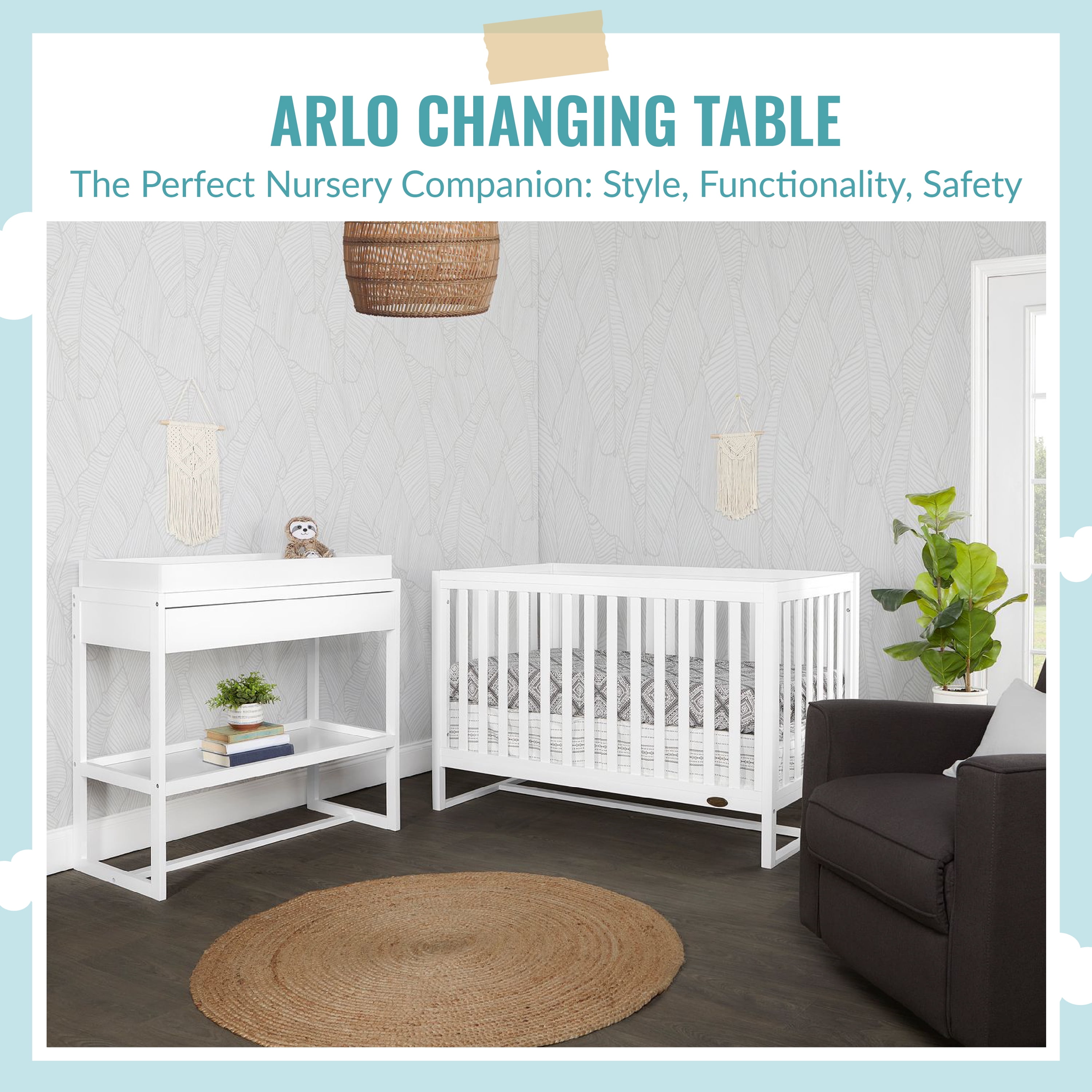 Dream On Me Arlo Changing Table, Made of Solid New Zealand Pinewood, White