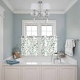 thumbnail image 3 of 2 Panels Kitchen Tier Curtains 39 Inch Length, Green Eucalyptus Leaves Grommets Window Treatment Curtain, Summer Botanical Watercolor Retro Thermal Curtains Drapes for Living Room/Bathroom, 3 of 9