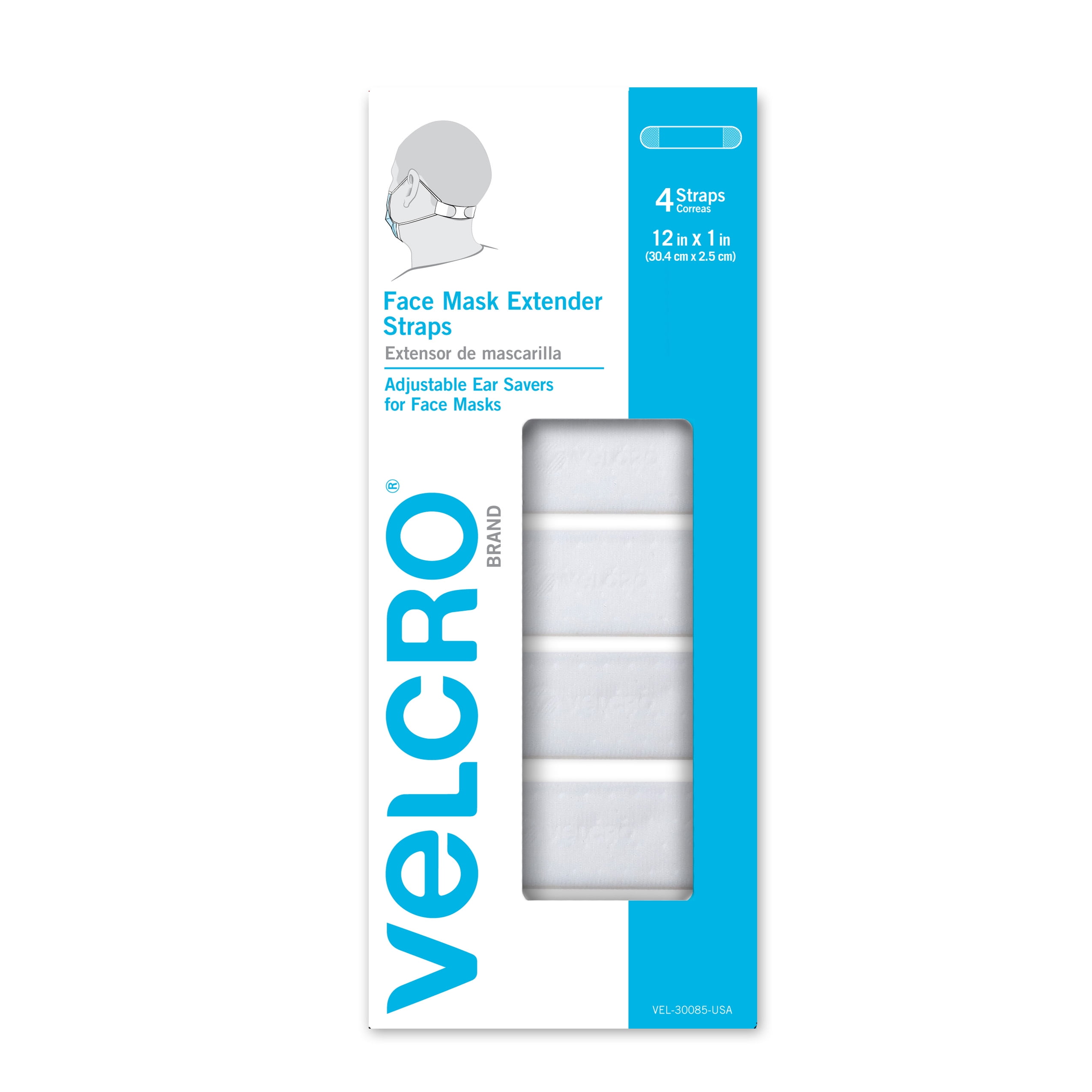 VELCRO Brand Mask Extender 4 Pkg Black