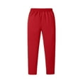 thumbnail image 3 of Dresfit Men's Wide Leg Sweatpants Elastic Waist Baggy Joggers Loose Open Leg Drawstring Gym Sweat Pants Long Open Bottom Pants with Pockets Red L, 3 of 5
