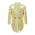 thumbnail image 2 of Yartina Kids Boys Classic Fit Tailcoat Lapel Long Sleeve Wedding Prom Party Sequins Blazer Jacket Gold 12, 2 of 7