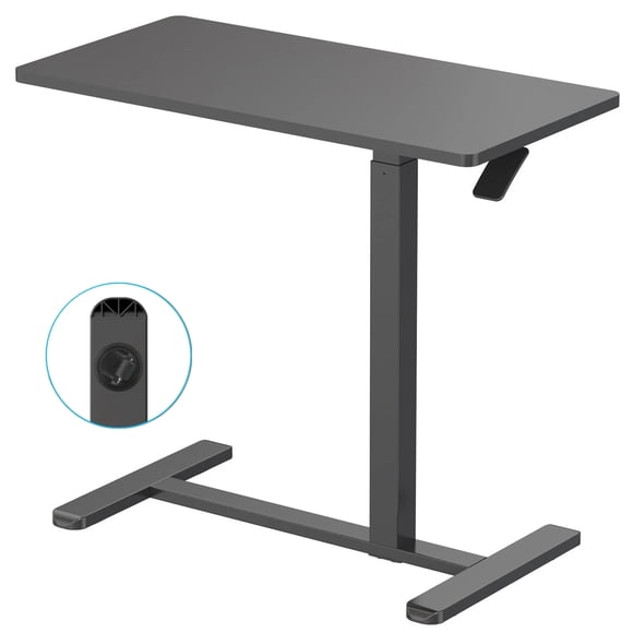 Adjustable Mobile Standing Desk with Hidden Wheels, C Shape Bedside Sofa Side Table, Portable Computer Laptop Desk Overbed Table for Hospital Home Office