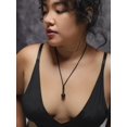 thumbnail image 6 of Black Obsidian Sphere Pendant Necklace with Braided Cord, Healing Stone Jewelry Jewelry Gift for Men and Women, 6 of 7
