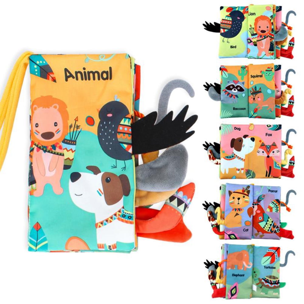 VATENIC Soft Baby Books 0-36 Months,Early Learning Educational Toys with Animals Tails Story Books,9' x 4.5'(1Pc Forest)