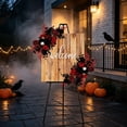 thumbnail image 4 of Gothic 25.59 Inch Dark Red Wedding Arch Flowers Set of 2, Symmetrical Artificial Flower Floral Swags with Black Roses for Halloween Sign Decor, 4 of 5