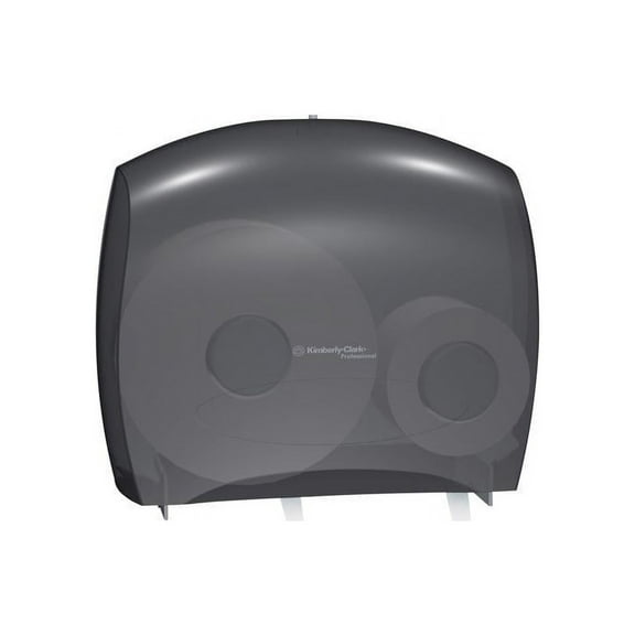 Kimberly Clark Professional JRT Jr. Escort Jumbo Roll. Commercial Toilet Paper Dispenser (09507), with Stub Roll, 16” x 13.88” x 5.75”, Smoke per Black