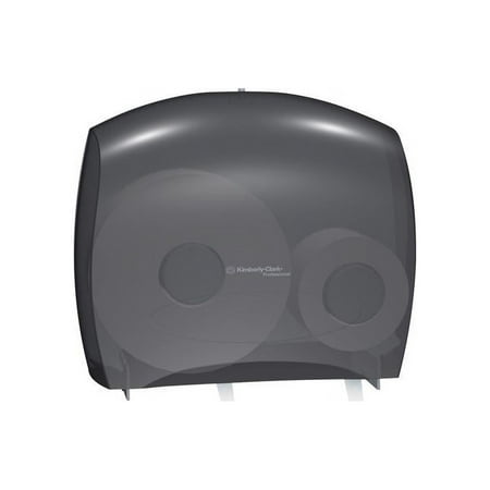 Kimberly Clark Professional JRT Jr. Escort Jumbo Roll. Commercial Toilet Paper Dispenser (09507)  with Stub Roll  16” x 13.88” x 5.75”  Smoke per Black