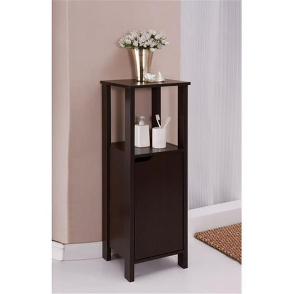 Organize It All 3 Shelf Ambassador Floor Cabinet in Espresso, 14.13" x 14.13" x 39.38"