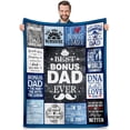 thumbnail image 1 of LHSHID Bonus Dad Fathers Day Blanket Gifts from Kids Step Dad Gifts from Daughter Son Step Dad Birthday Gifts Fathers Day Blanket for step dad Stepped up Dad Gifts Ideas Men Throw Blanket 40x50in, 1 of 6