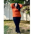 thumbnail image 4 of CASSIE LIZ plus Size Womens Tops 5X Long Sleeve Fall Shirts Fashion V Neck Orange Tunics Waffle Knit Tee Loose Fit Winter Blouses Casual Slit Hem Pullover 5XL 26W 28W, 4 of 8