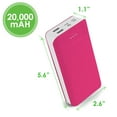 thumbnail image 4 of Aduro Power Bank 20,000mAh Battery Pack with Dual USB LED Indicator Pink, 4 of 5
