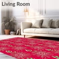 thumbnail image 2 of ODIKA 3'x5' Machine Washable Non-Slip Area Rug, Whimsical Peppermint Cane Interlocking Starburst Celebration High Traffic Rug with Pad, Red, 647856, 2 of 8