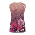 thumbnail image 4 of LNZGNM Women Tank Tops Summer Plus Size Sleeveless Shirts Casual Flowy Loose Fit Crewneck Tunic Tops Vacation Basic Blouses,Hot Pink XL, 4 of 7